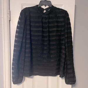 Black long sleeve lace blouse